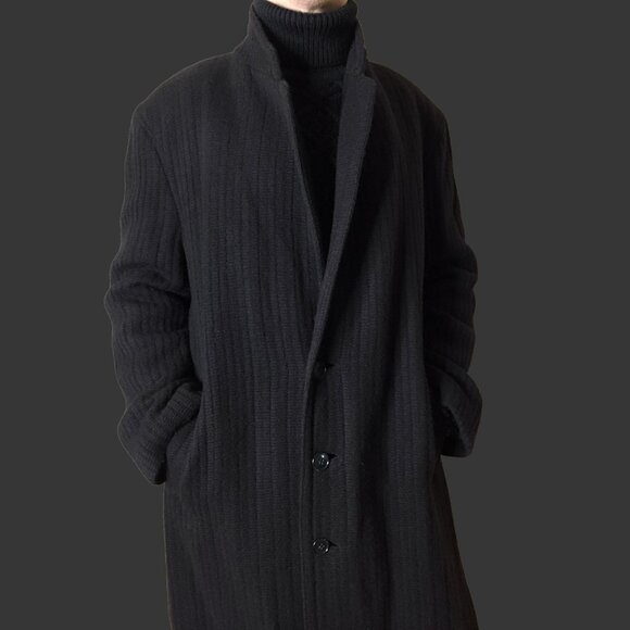 High Quality Vintage Giorgio Armani 100% Wool Oversized Long Coat Made In ITALY - Picture 2 of 11